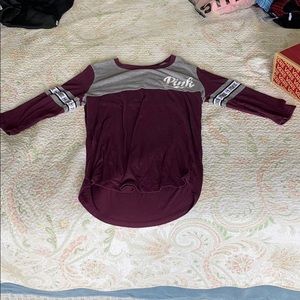 Victoria’s Secret Pink burgundy long sleeve shirt
